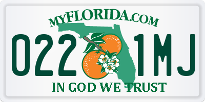 FL license plate 0221MJ