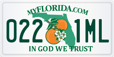 FL license plate 0221ML