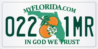 FL license plate 0221MR