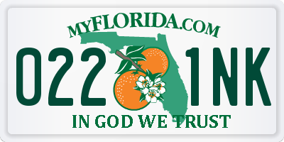 FL license plate 0221NK