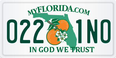 FL license plate 0221NO