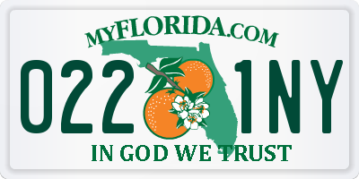 FL license plate 0221NY