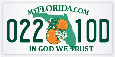 FL license plate 0221OD