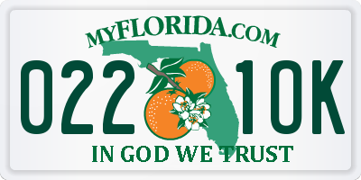 FL license plate 0221OK