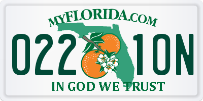 FL license plate 0221ON