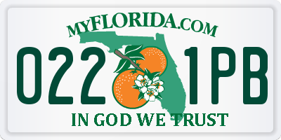 FL license plate 0221PB