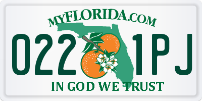 FL license plate 0221PJ