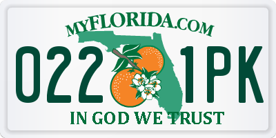 FL license plate 0221PK