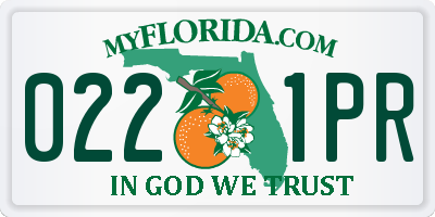 FL license plate 0221PR
