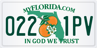 FL license plate 0221PV
