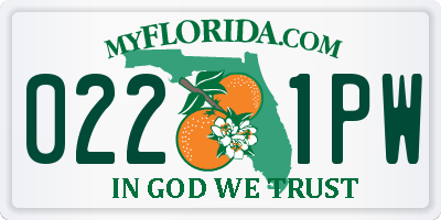 FL license plate 0221PW