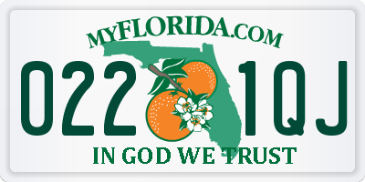 FL license plate 0221QJ