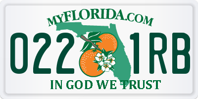 FL license plate 0221RB