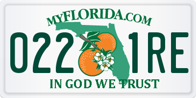 FL license plate 0221RE