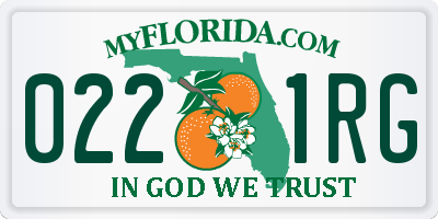 FL license plate 0221RG