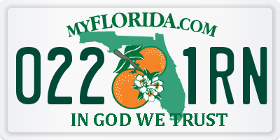 FL license plate 0221RN