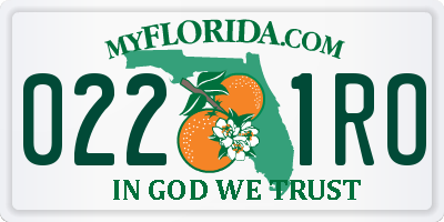FL license plate 0221RO