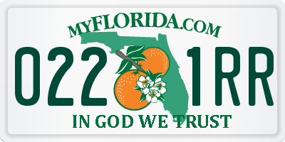 FL license plate 0221RR