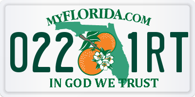 FL license plate 0221RT
