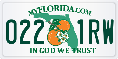 FL license plate 0221RW