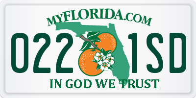 FL license plate 0221SD