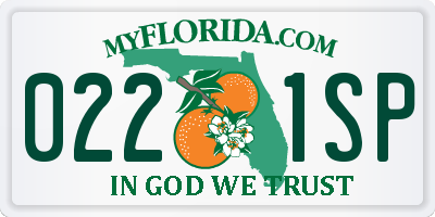 FL license plate 0221SP