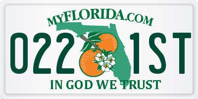 FL license plate 0221ST