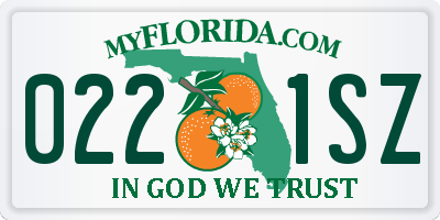 FL license plate 0221SZ