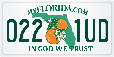 FL license plate 0221UD