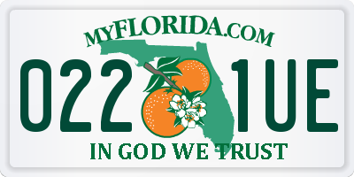 FL license plate 0221UE