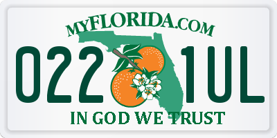 FL license plate 0221UL
