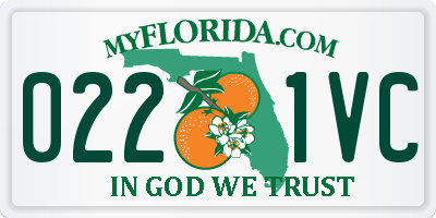 FL license plate 0221VC
