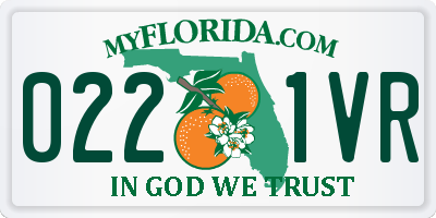 FL license plate 0221VR