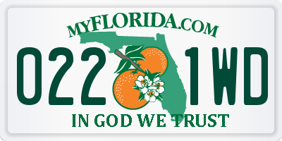 FL license plate 0221WD