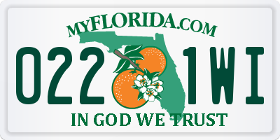 FL license plate 0221WI
