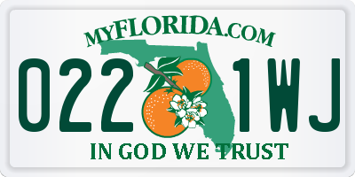 FL license plate 0221WJ