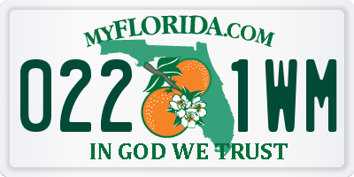 FL license plate 0221WM
