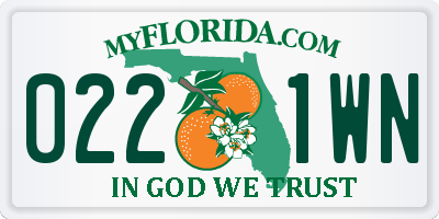 FL license plate 0221WN