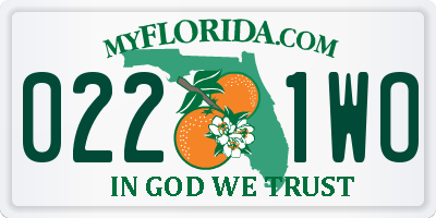 FL license plate 0221WO