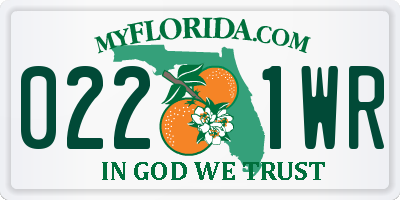 FL license plate 0221WR