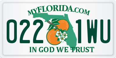 FL license plate 0221WU