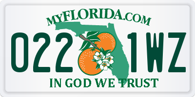 FL license plate 0221WZ