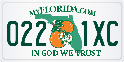 FL license plate 0221XC