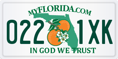 FL license plate 0221XK