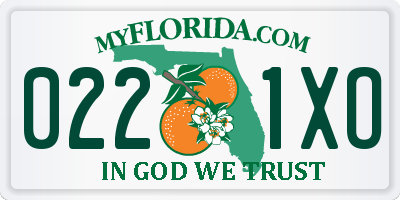 FL license plate 0221XO