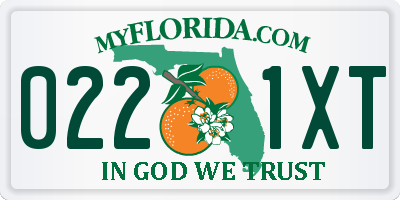 FL license plate 0221XT