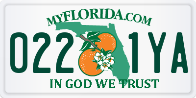 FL license plate 0221YA