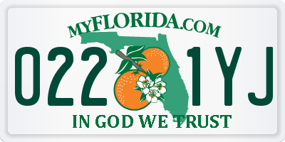 FL license plate 0221YJ