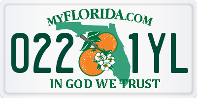 FL license plate 0221YL