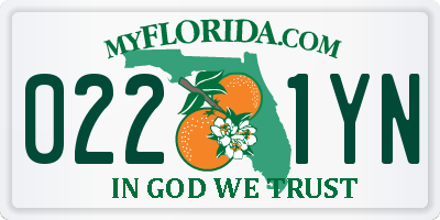 FL license plate 0221YN